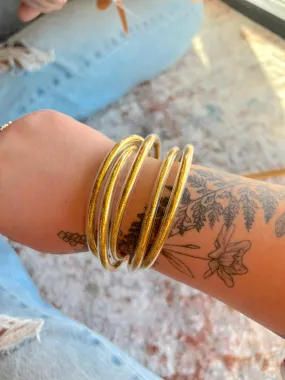 5 Piece Gold Glitter Bangles