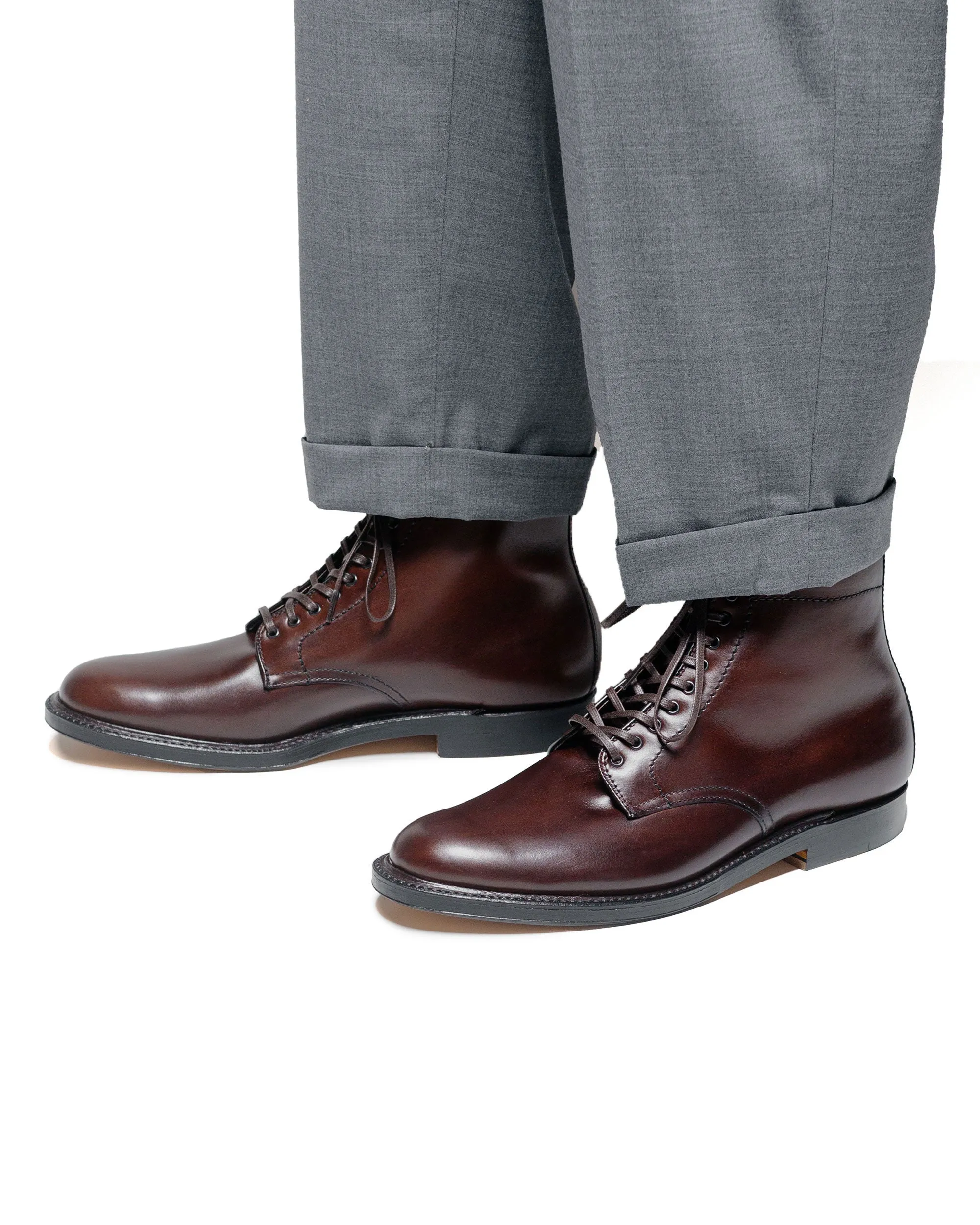 Alden Plain Toe Boot Dark Brown Calfskin G2804