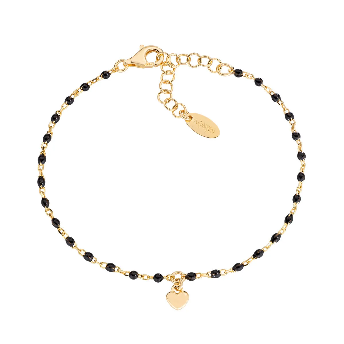 Amen 18k/925 Vermeil Enamel Heart Bracelets