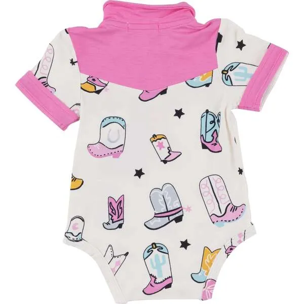 Angel Dear Boots Pink Bodysuit, Pink