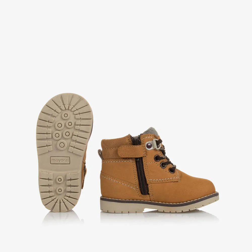 Baby Boys Tan Brown Leather Boots