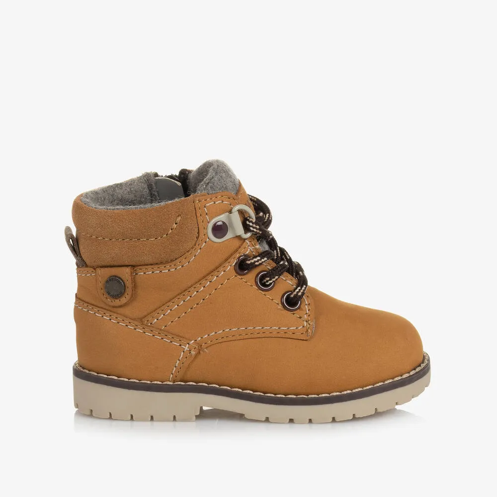 Baby Boys Tan Brown Leather Boots