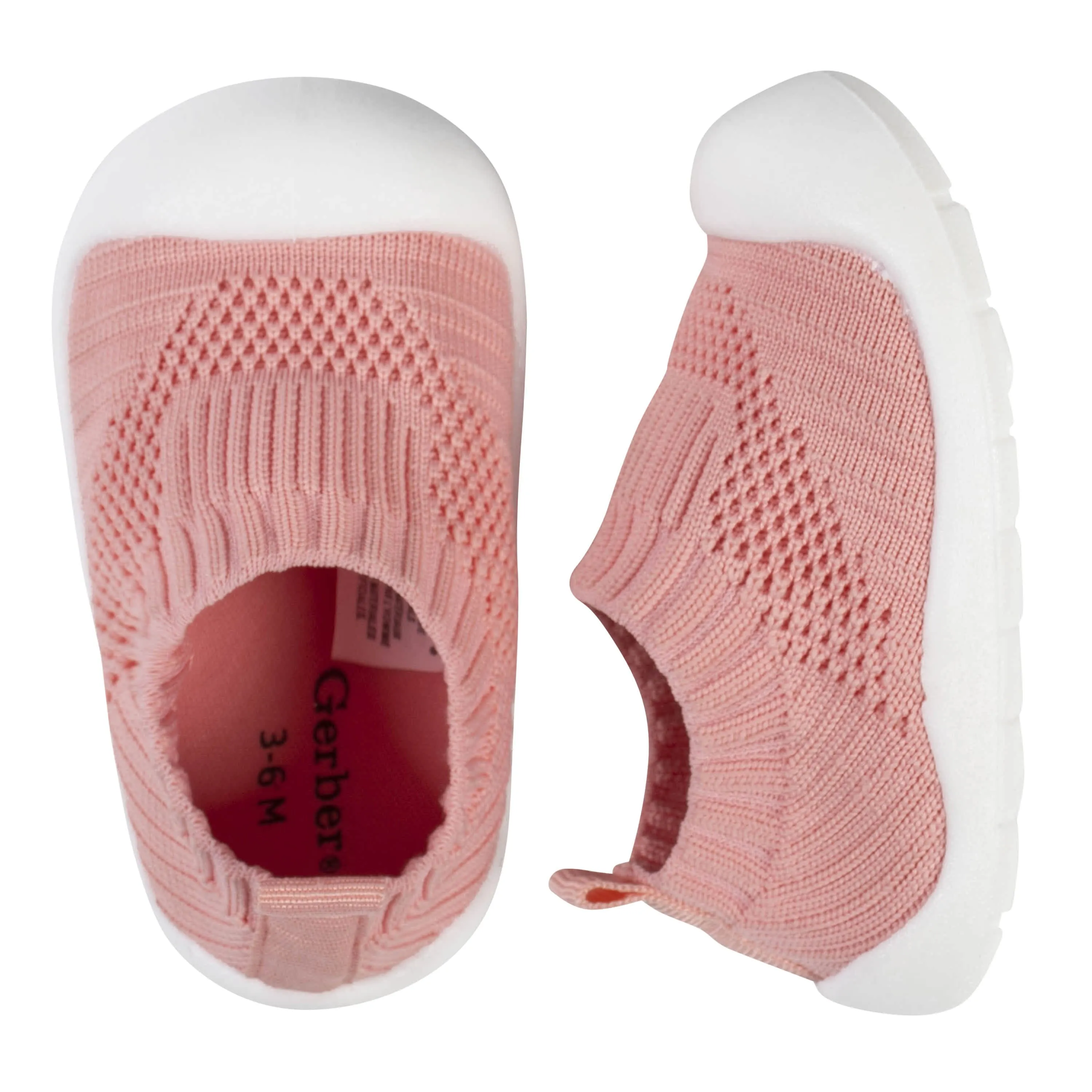 Baby Girls Pink Stretchy Knit Slip-On Sneaker