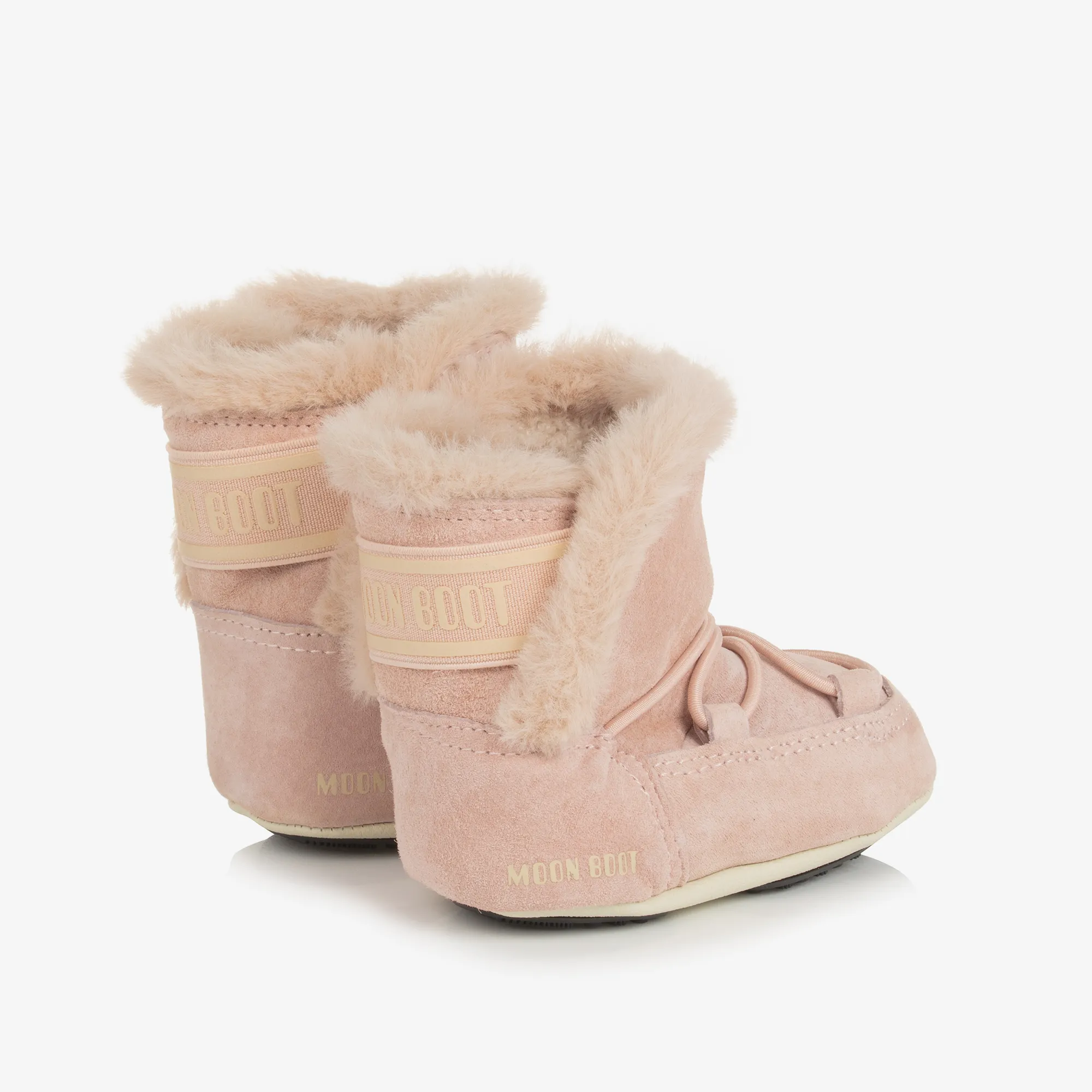 Baby Girls Pink Suede Moon Boots