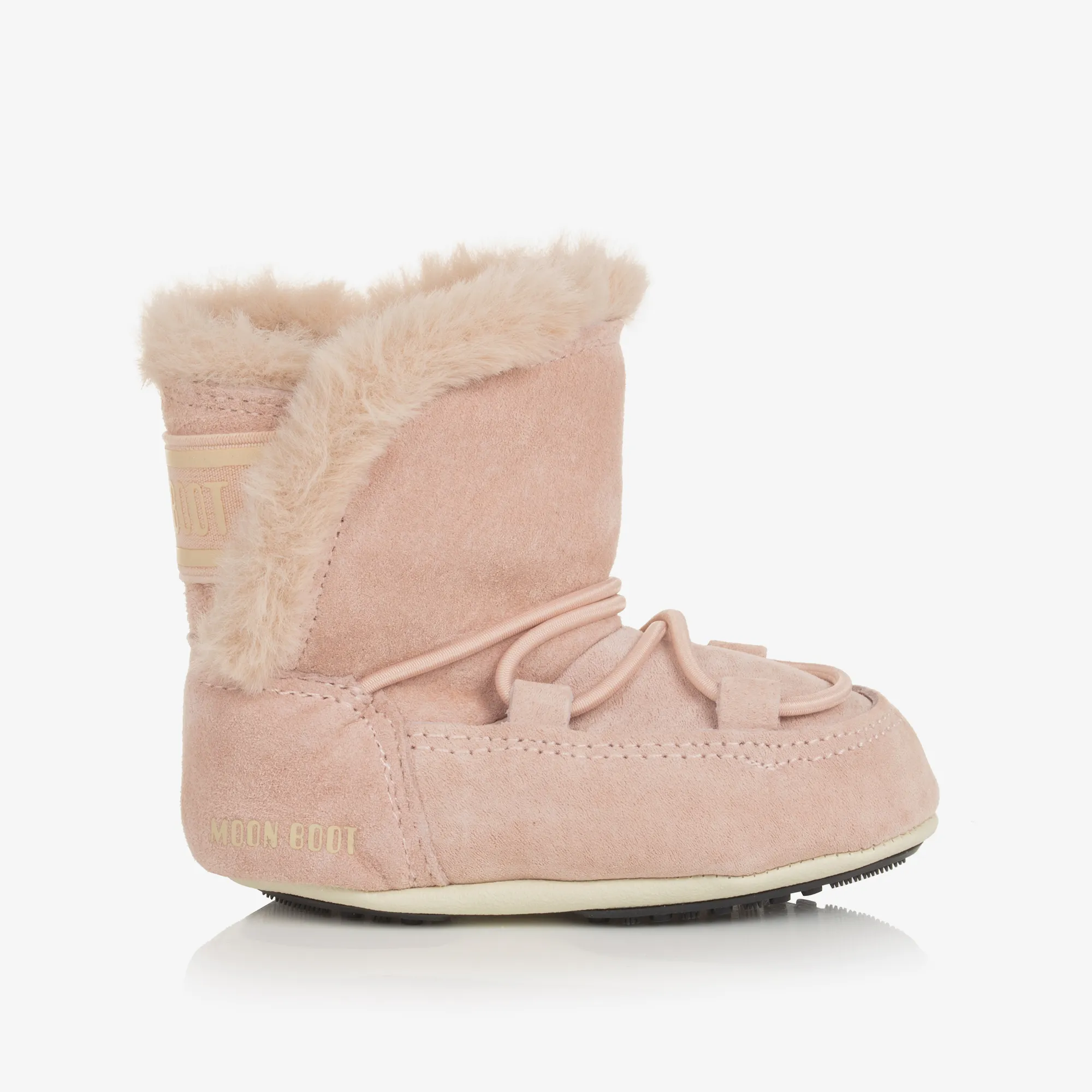 Baby Girls Pink Suede Moon Boots