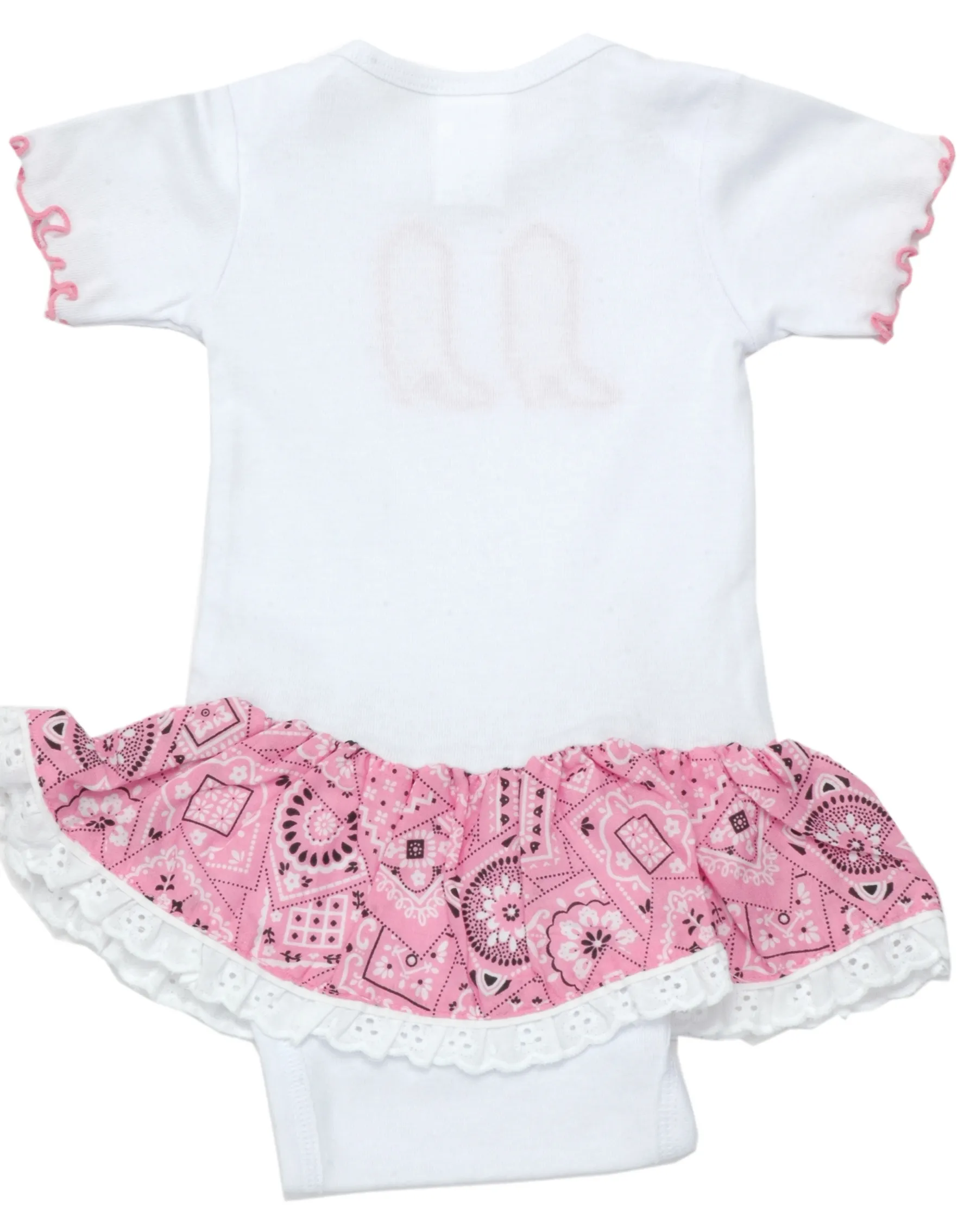 Baby Korral White and Pink Bandanna Onesie