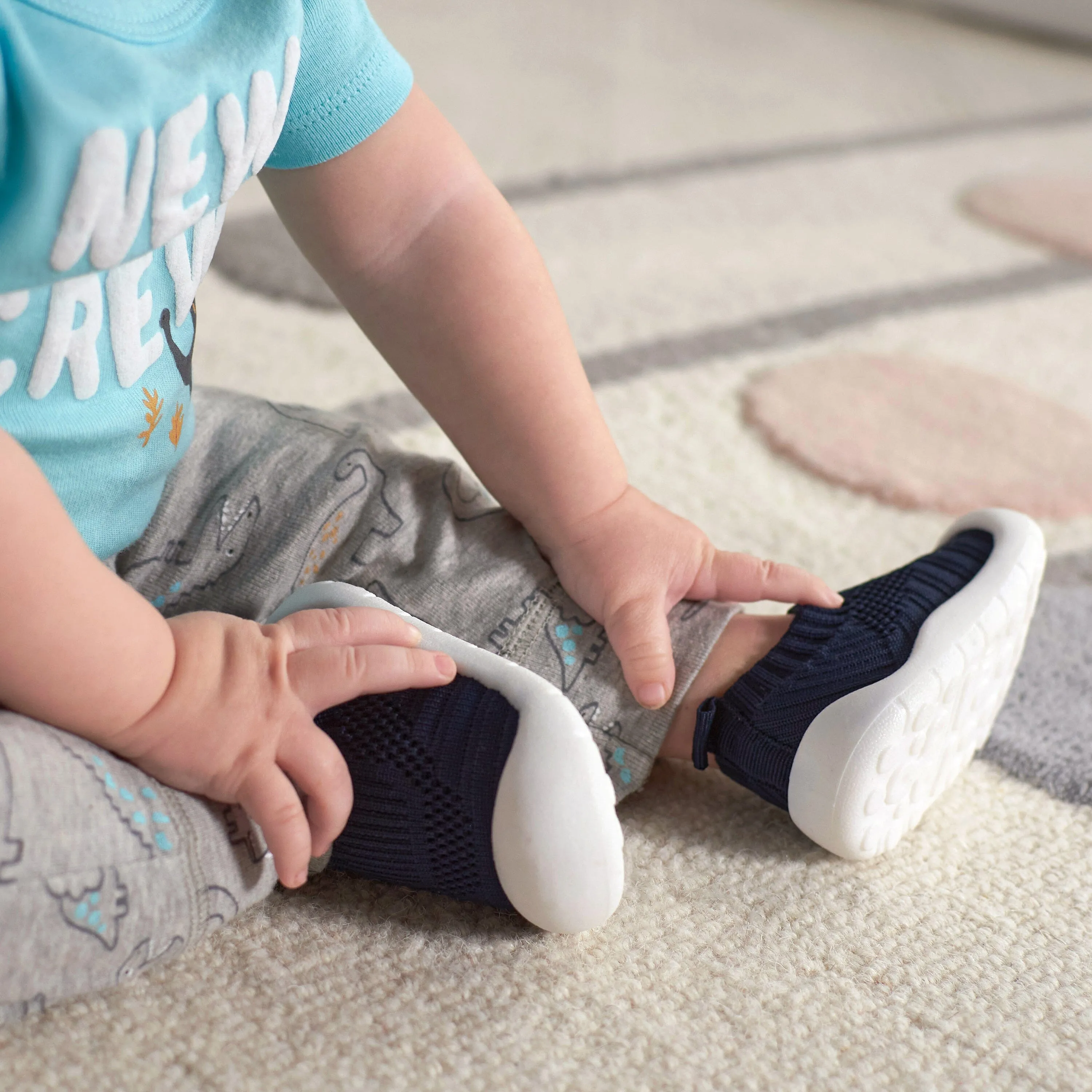 Baby Neutral Navy Stretchy Knit Slip-On Sneaker