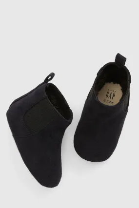 Black Sherpa-Lined Baby Boots