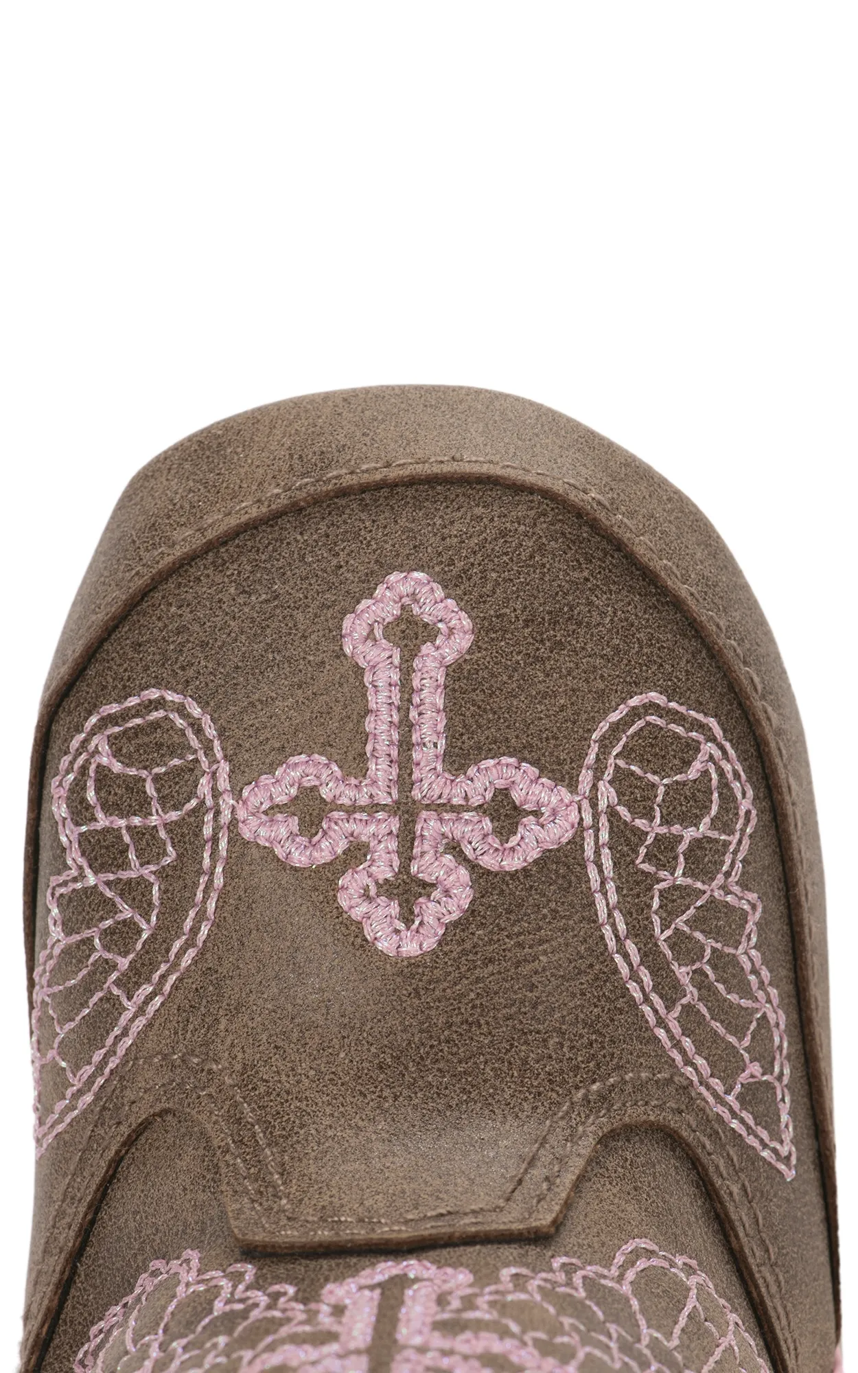 Blazin Roxx Infant Gracie Baby Bucker Tan with Pink Cross Embroidery Cowboy Boots