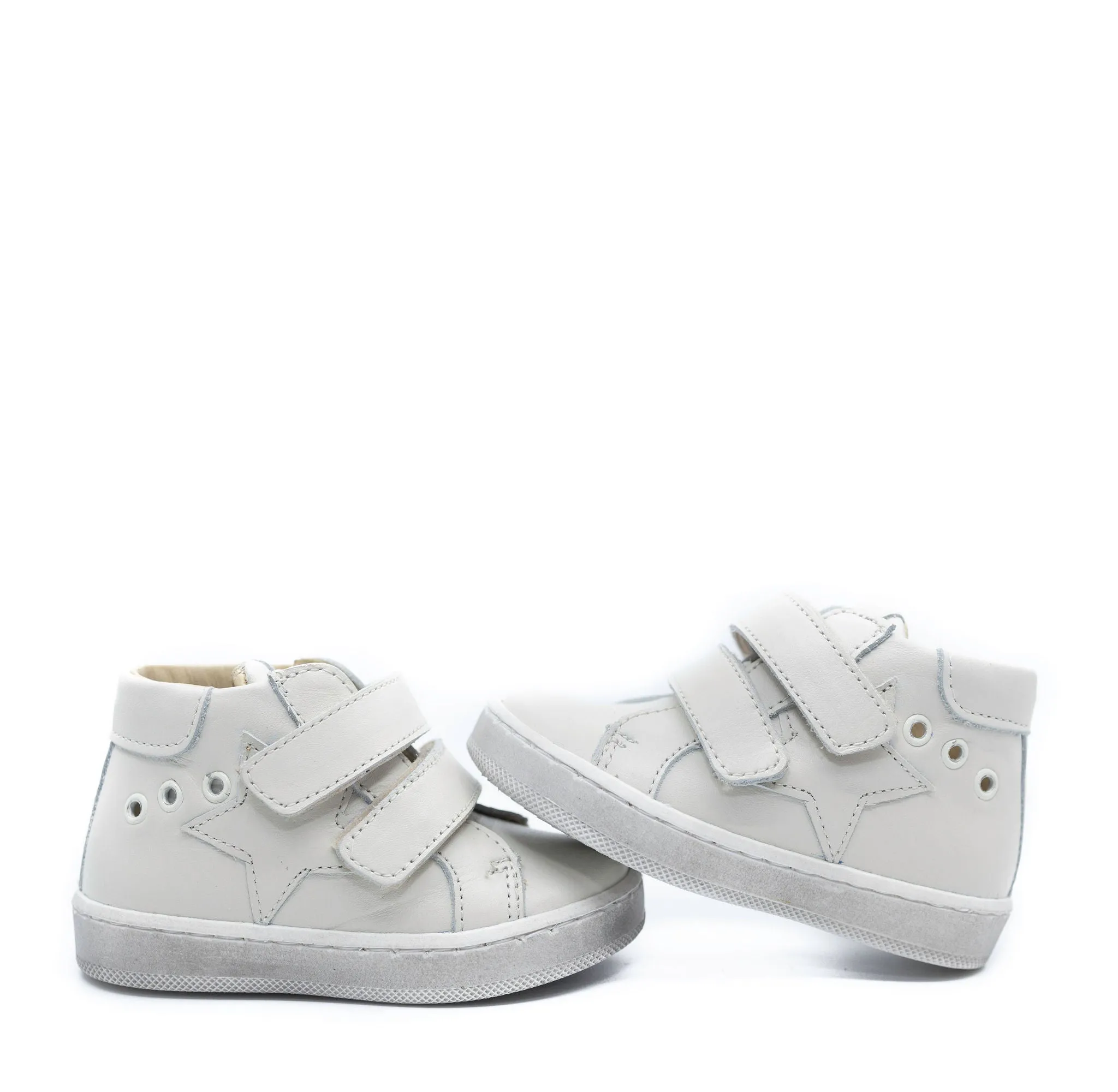 Blublonc Cream Star Hi Top Baby Sneaker