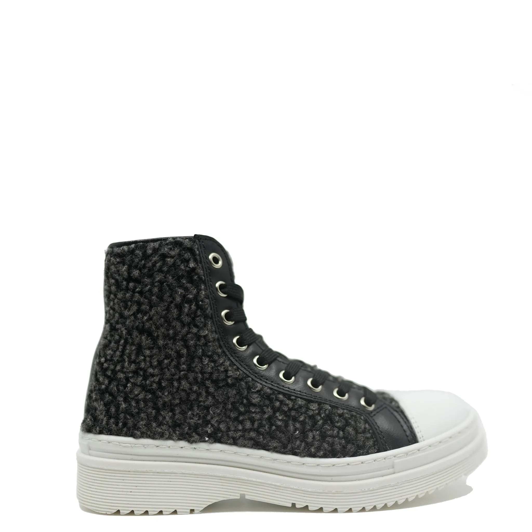 Blublonc Gray Sherpa Sneaker Boot