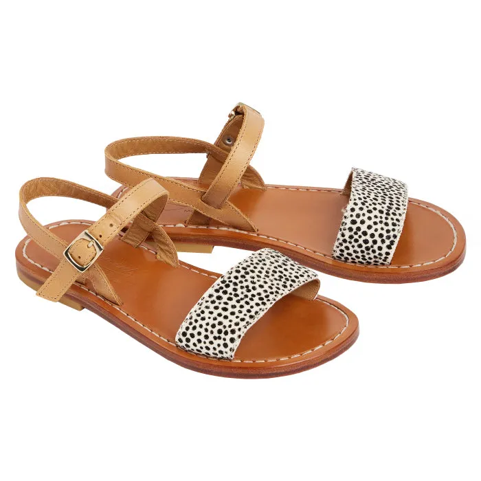 Bonpoint Child Apis Sandals Animal Print Brown