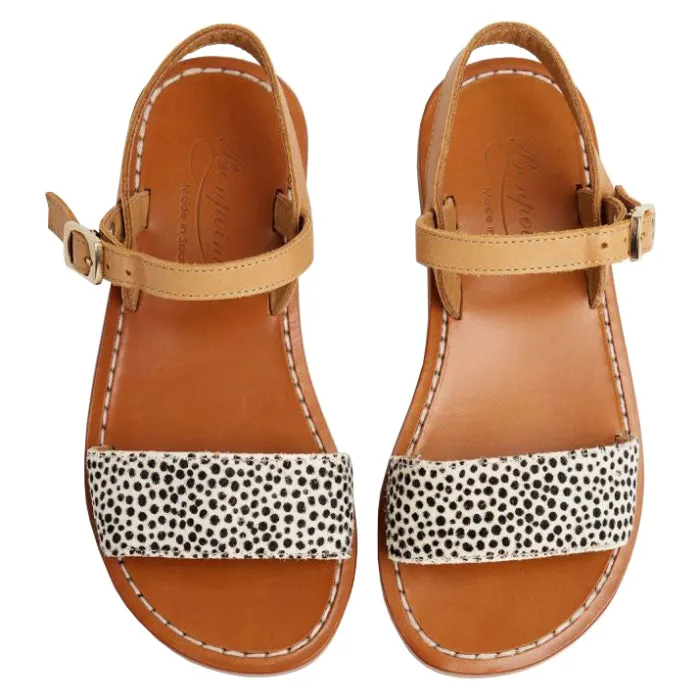 Bonpoint Child Apis Sandals Animal Print Brown