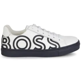 BOSS Kids WHITE NAVY LOGO LACE SNEAKER