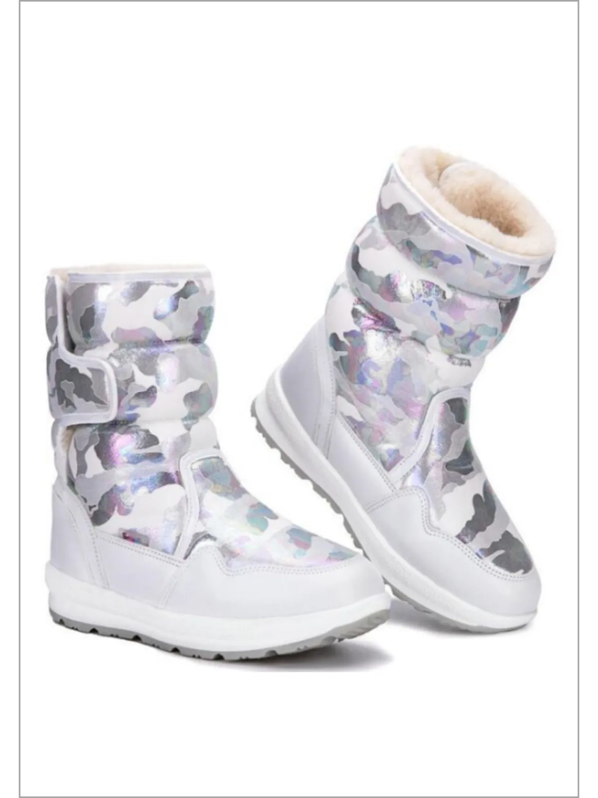 Brave The Cold Metallic Camo Boots by Liv and Mia