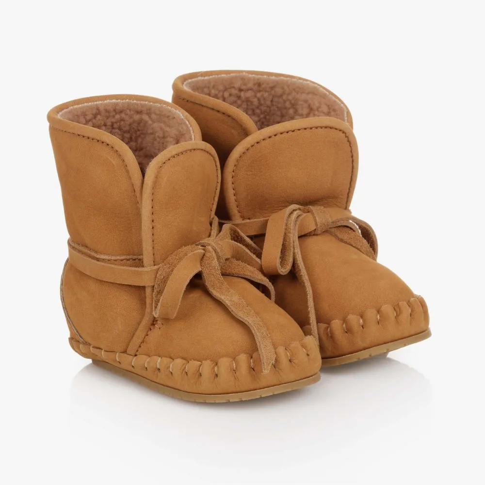 Brown Leather Baby Boots