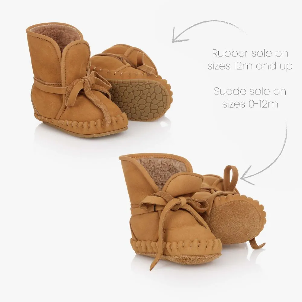 Brown Leather Baby Boots