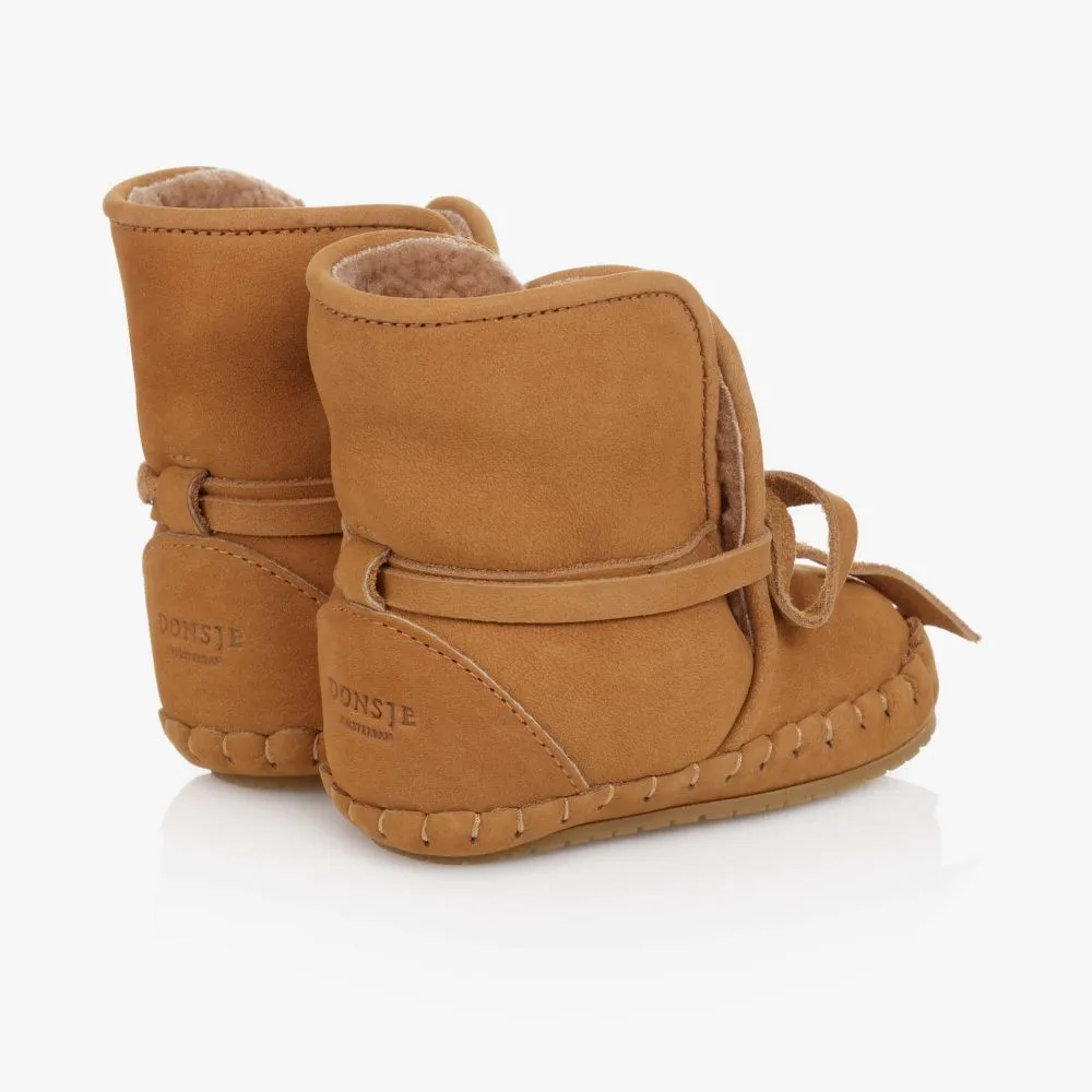 Brown Leather Baby Boots