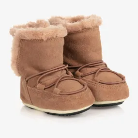 Brown Suede Baby Moon Boots