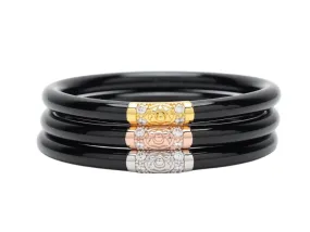 BuDhaGirl Black Three Kings All Weather Bangles - Set of 3