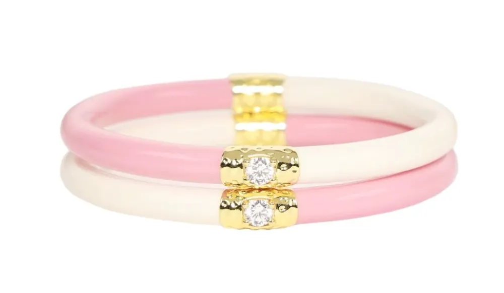 BuDhaGirl Pink/Ivory Yin & Yang All Weather Bangles