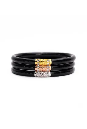 BUDHAGIRL Three Kings All Weather Bangles in Black