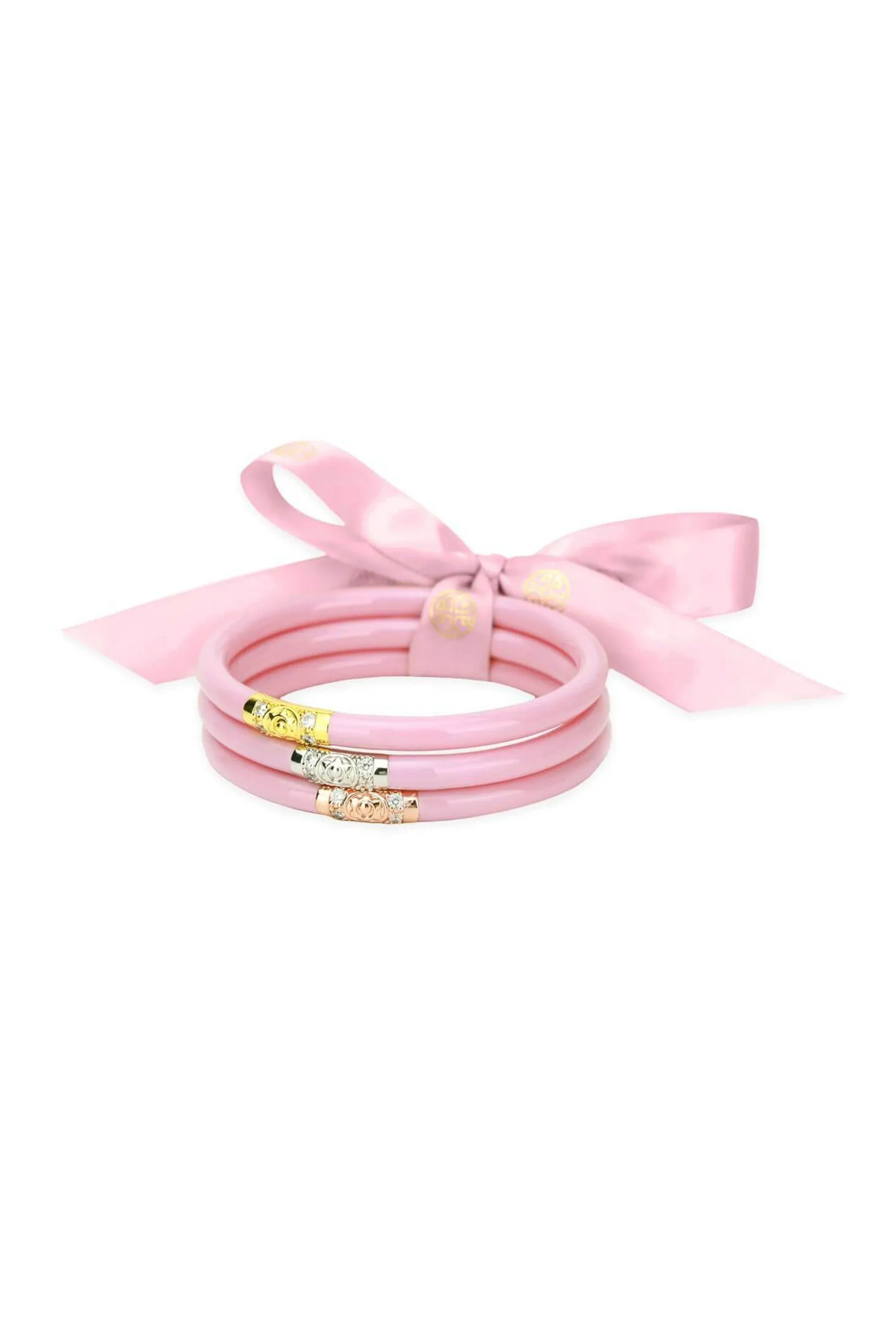 BUDHAGIRL Three Kings All Weather Bangles in Pink