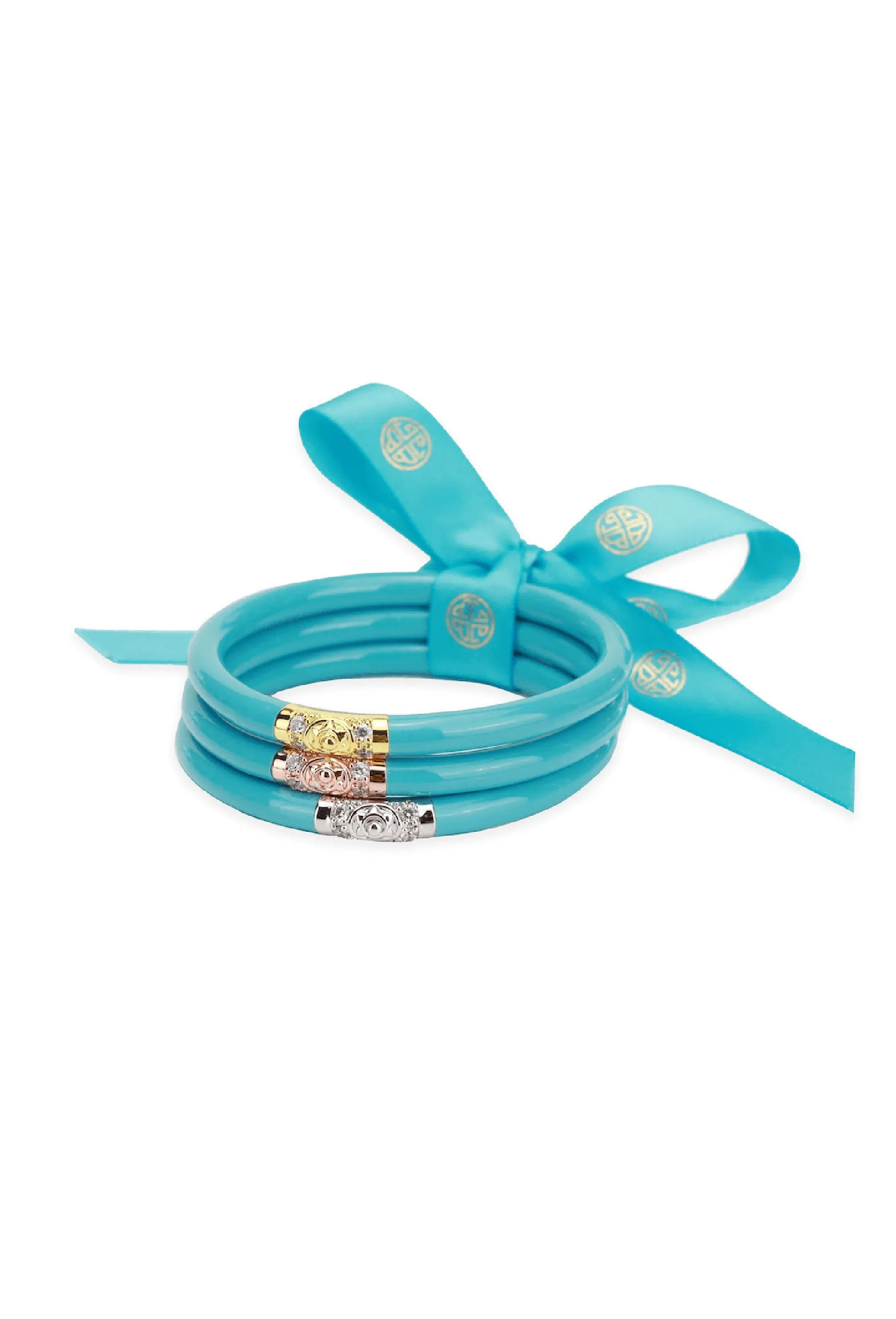 BUDHAGIRL Three Kings All Weather Bangles in Turquoise