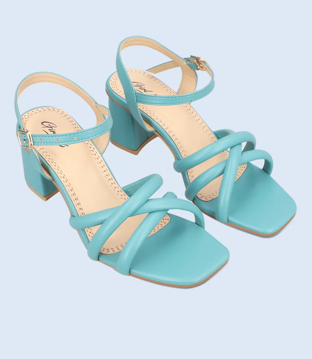 BW9382-TEAL-Women Sandal Heel