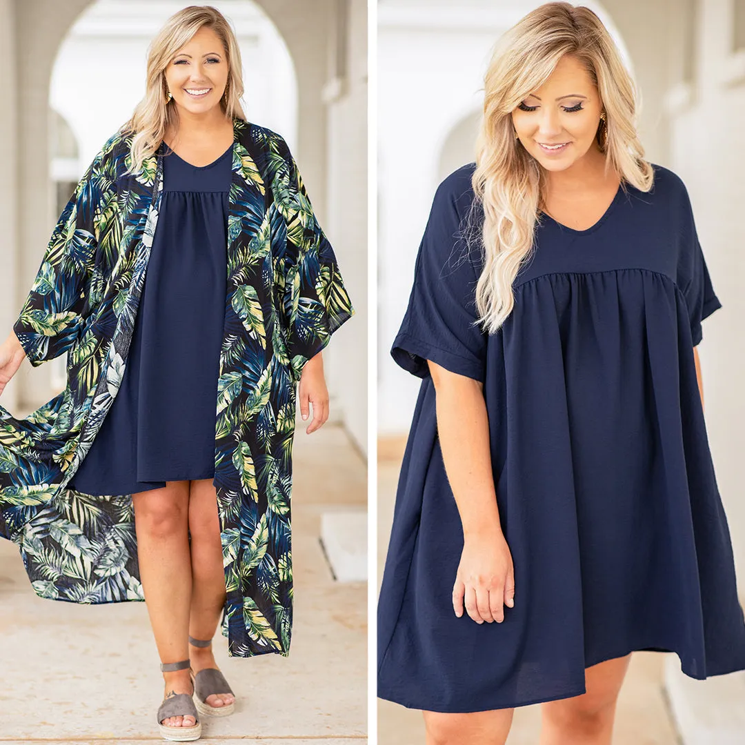 Catch My Breath Dress, Navy