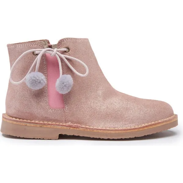 Childrenchic PomPom Chelsea Boots, Pink