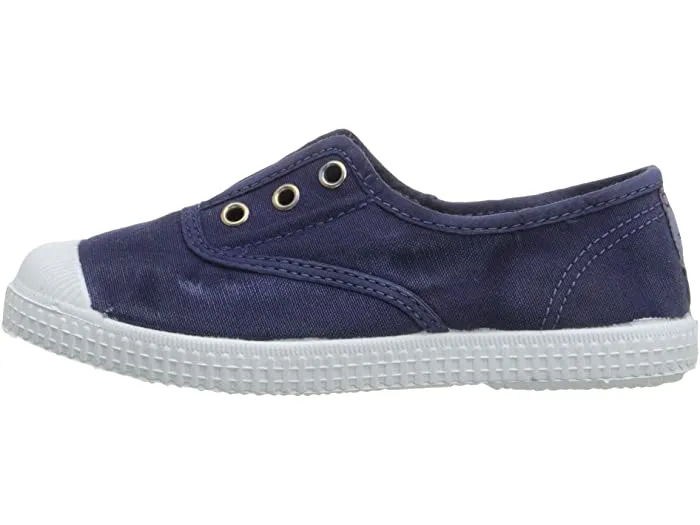 Cienta Kids Washed Navy Slip On Sneaker