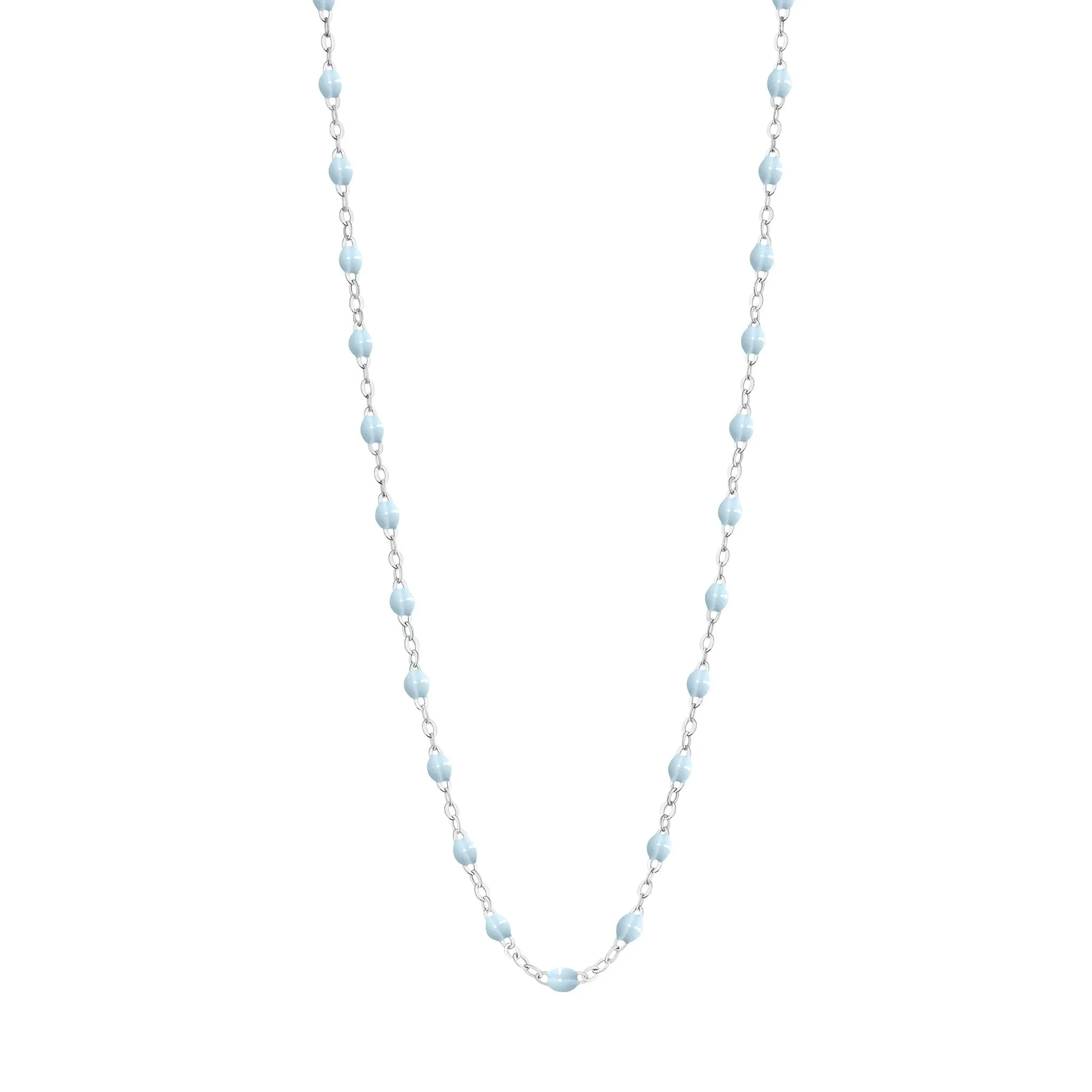 Classic Gigi Baby Blue necklace, White Gold, 17.7