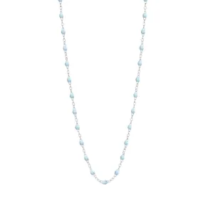 Classic Gigi Baby Blue necklace, White Gold, 17.7