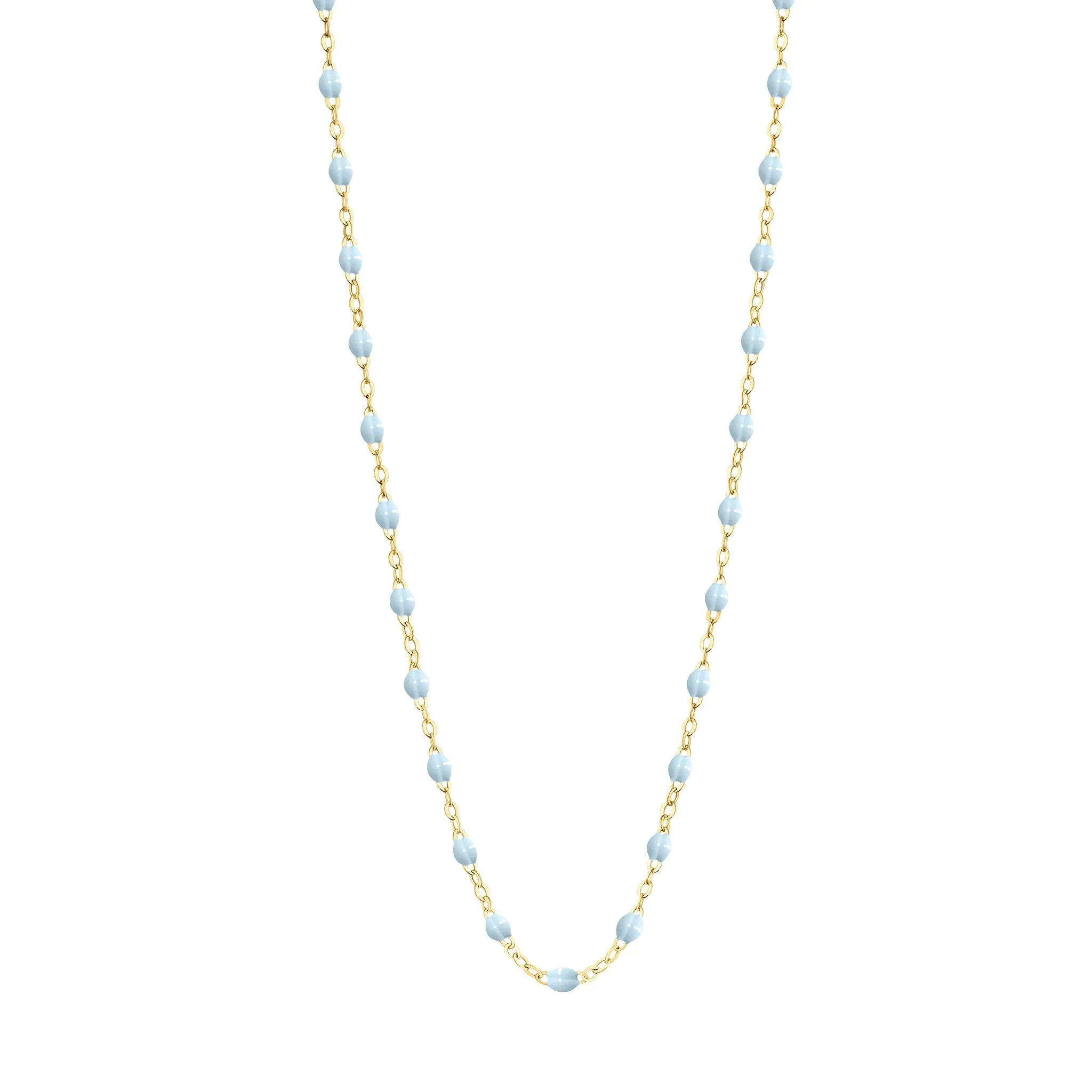 Classic Gigi Baby Blue necklace, yellow gold, 16.5