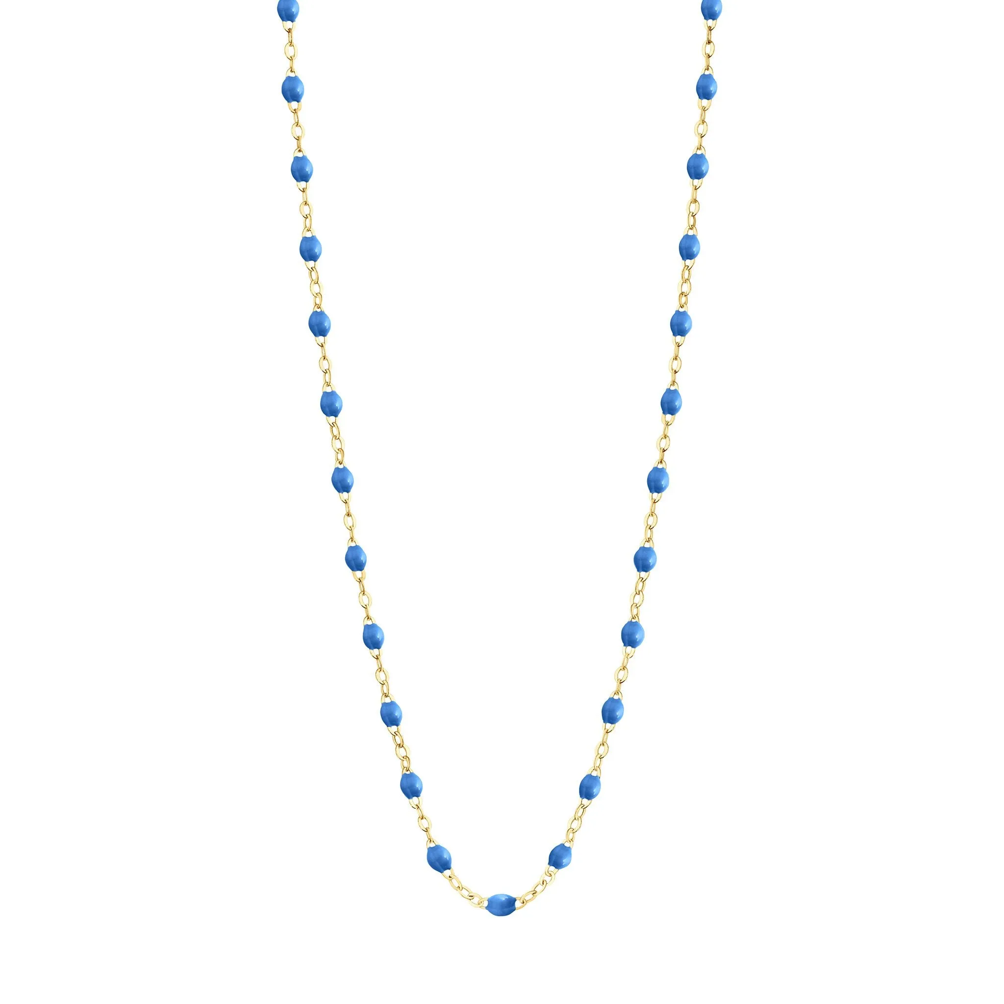 Classic Gigi Blue necklace, yellow gold, 16.5