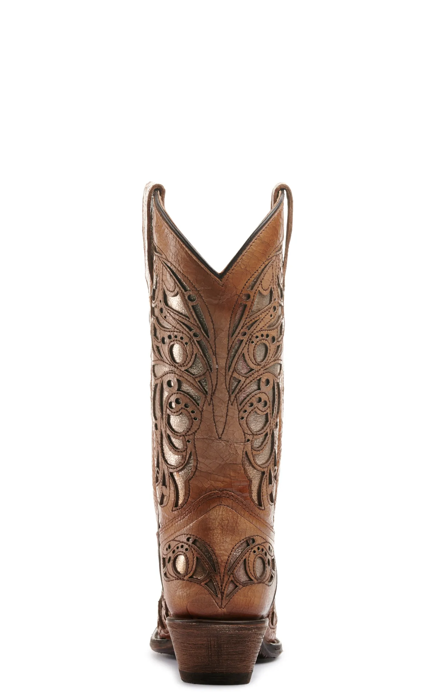 Corral Girl's Tan and Beige Inlay Snip Toe Cowboy Boots