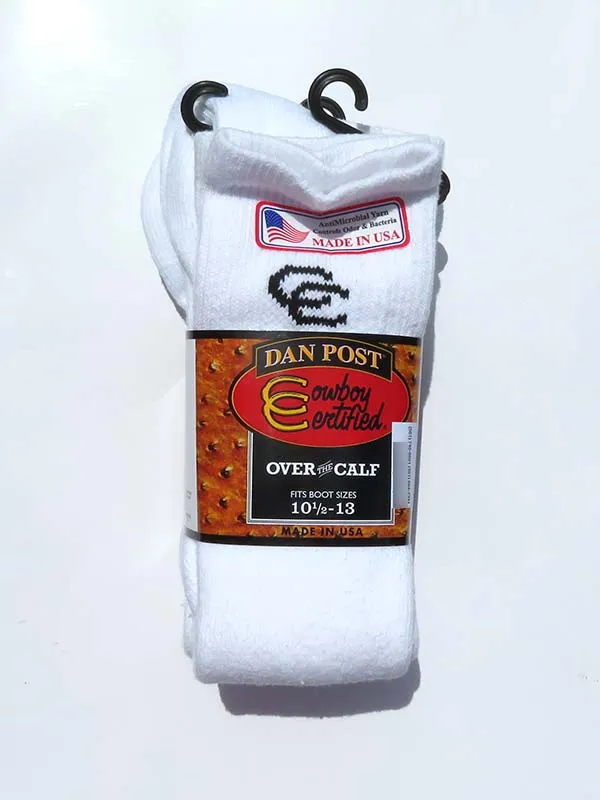 Dan Post DPCBC Mens Over The Calf Cowboy Socks White