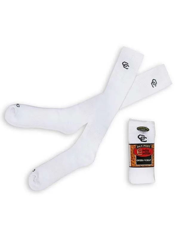 Dan Post DPCBC Mens Over The Calf Cowboy Socks White