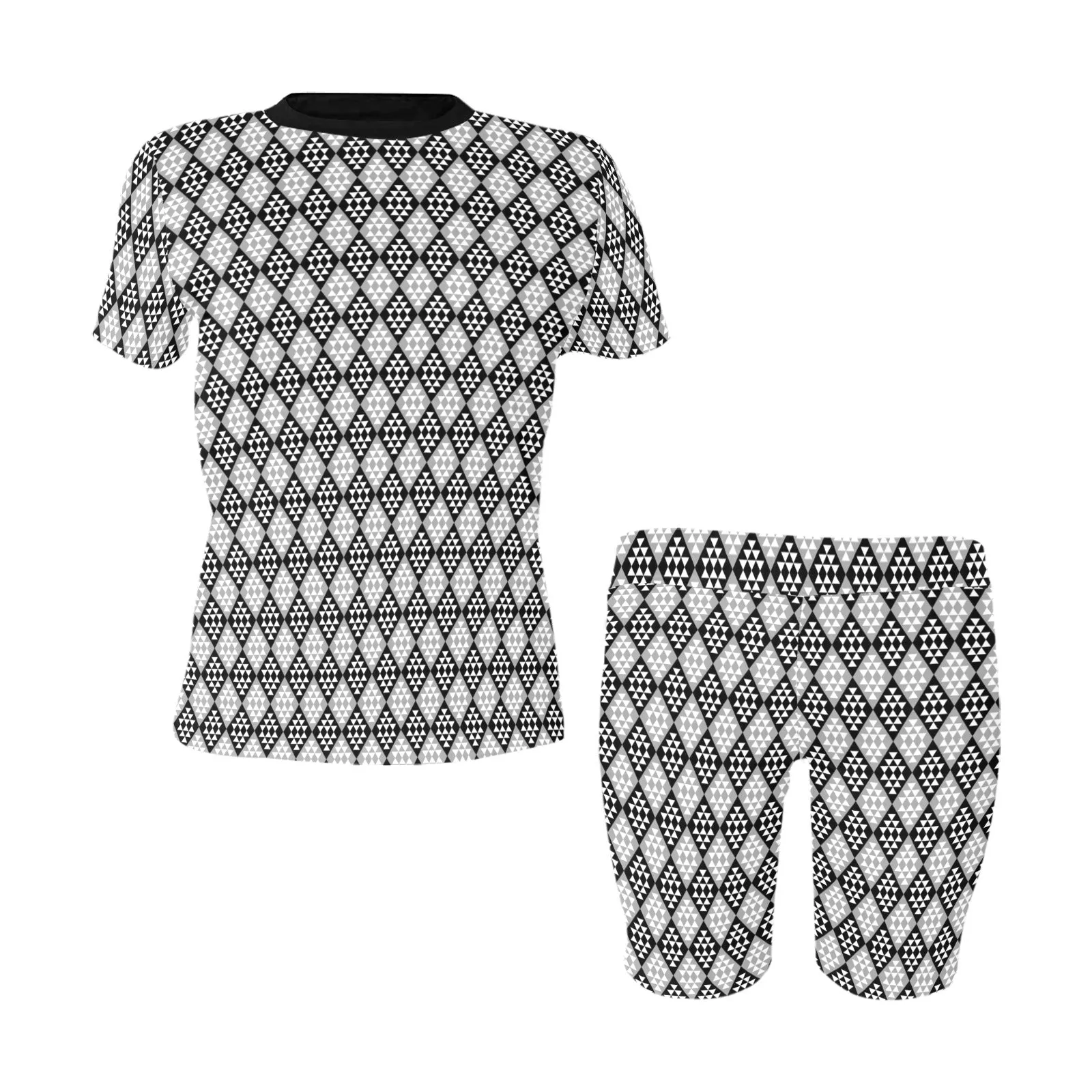 diamond medium print Women's Short Yoga Set