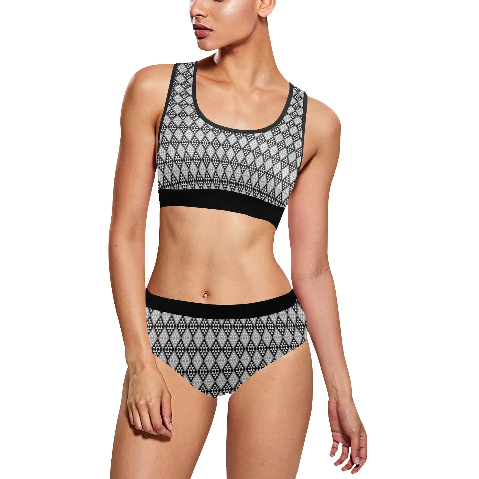 diamond medium print Women's Sports Bra Yoga Set