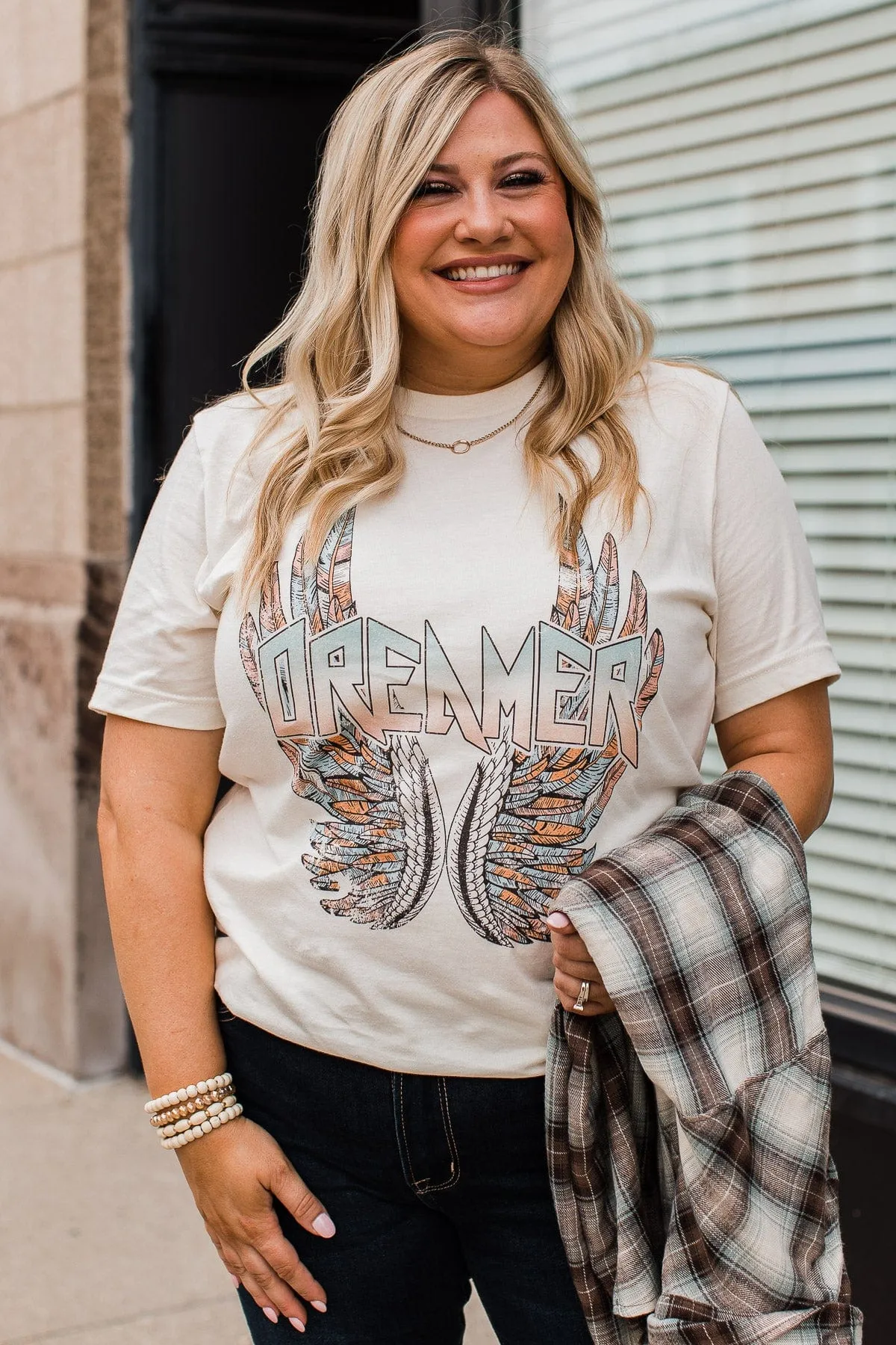 Dreamer Wing Graphic Tee- Cream