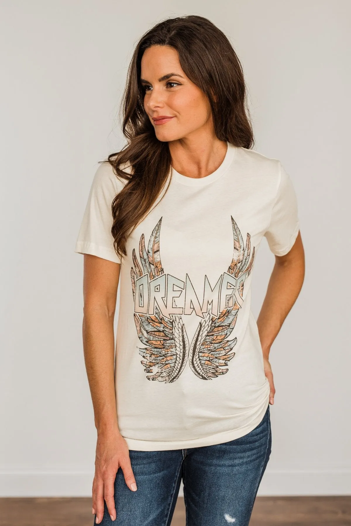 Dreamer Wing Graphic Tee- Cream