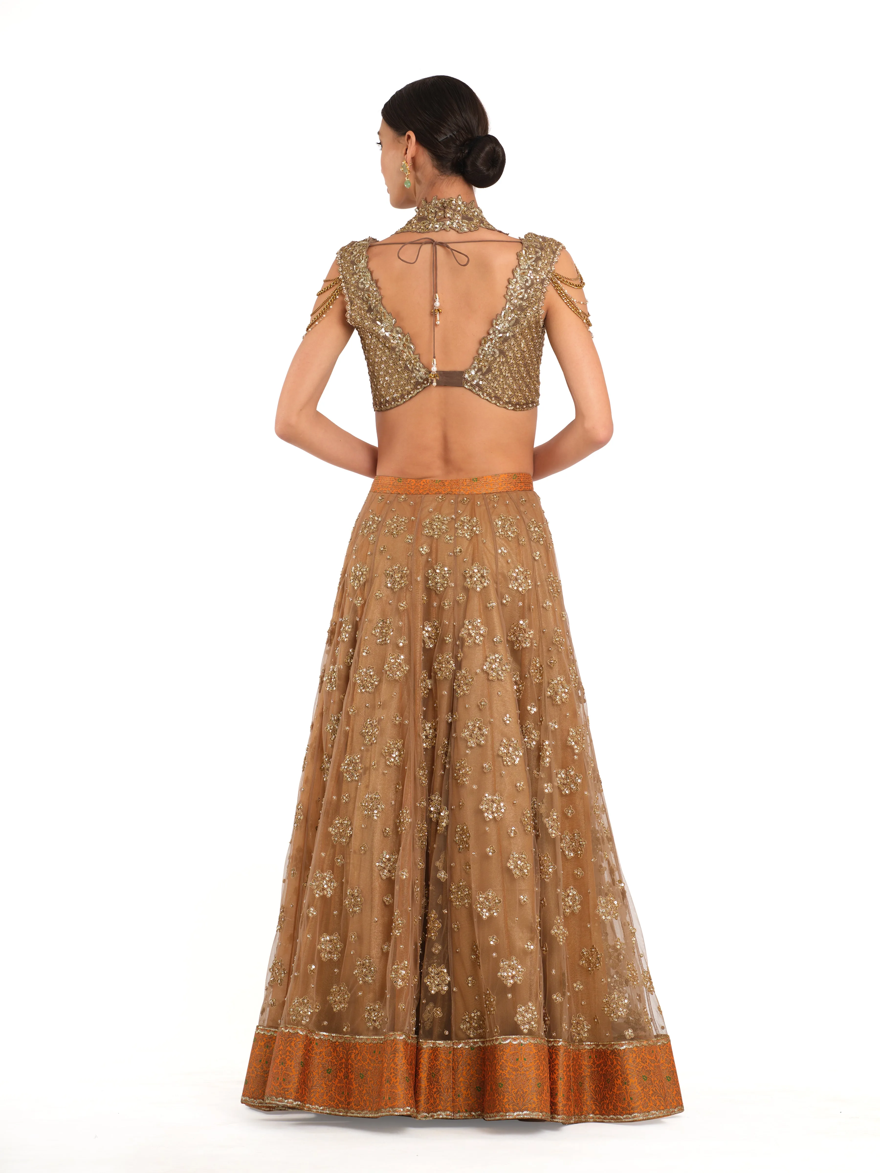 Embroidered Lehenga with Blouse and Dupatta