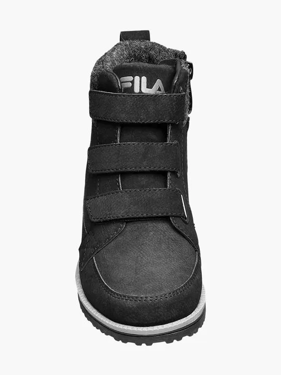 FILA  Junior Boy Black Fila Triple Strap Ankle Boots