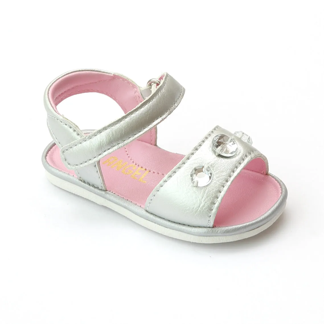 FINAL SALE - Angel Baby Girls Gemstone Trio Leather Sandal