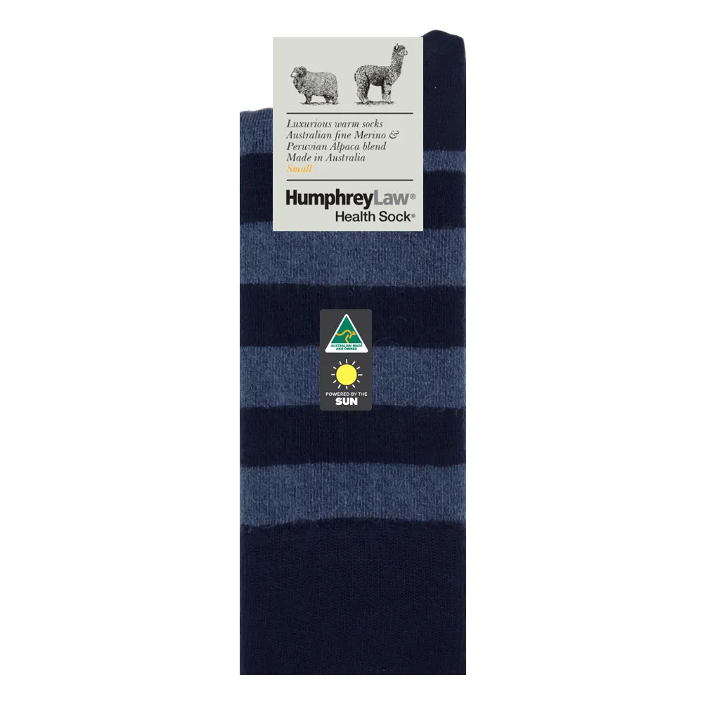 Fine Merino/Baby Alpaca Blend Health Sock - Navy