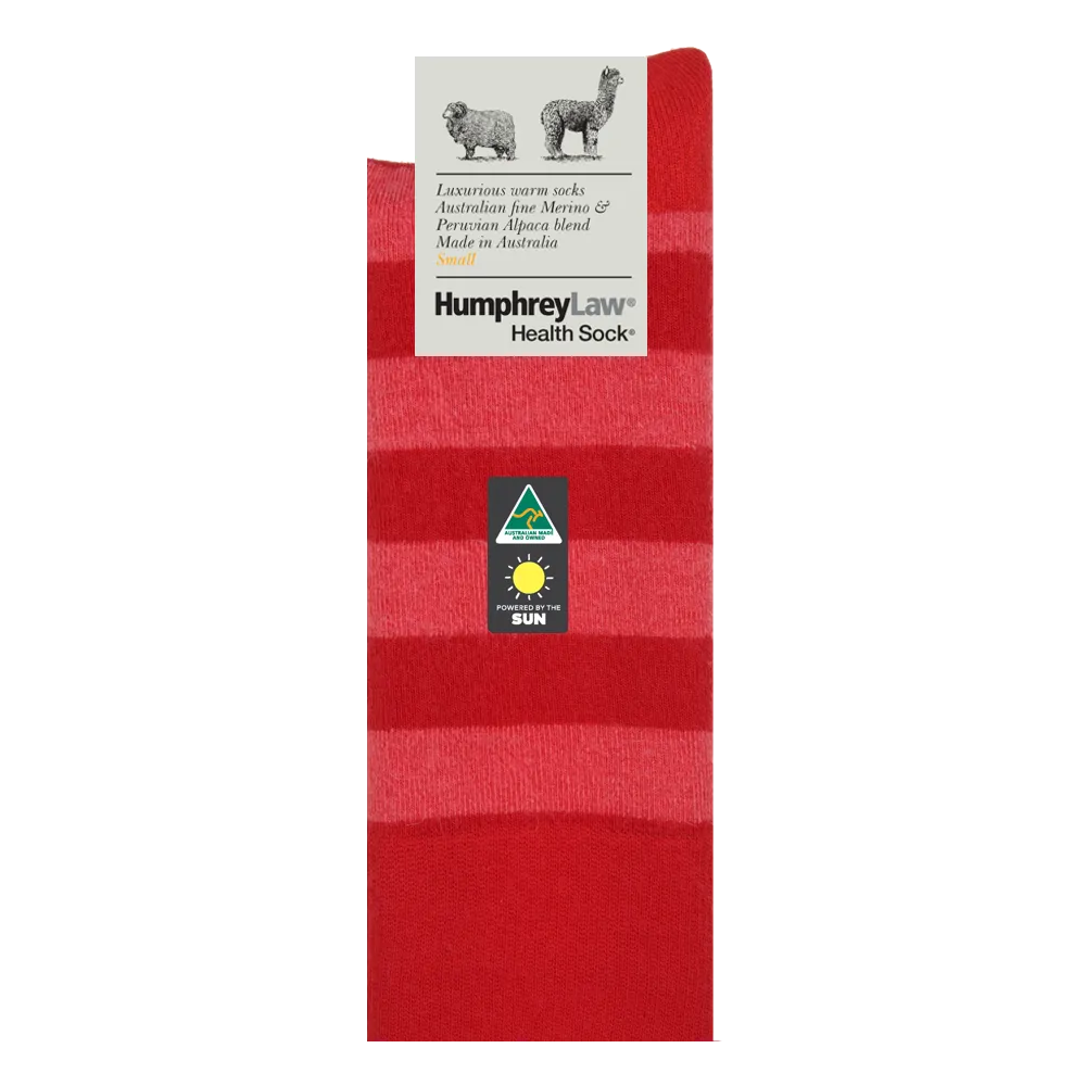 Fine Merino/Baby Alpaca Blend Health Sock - Red