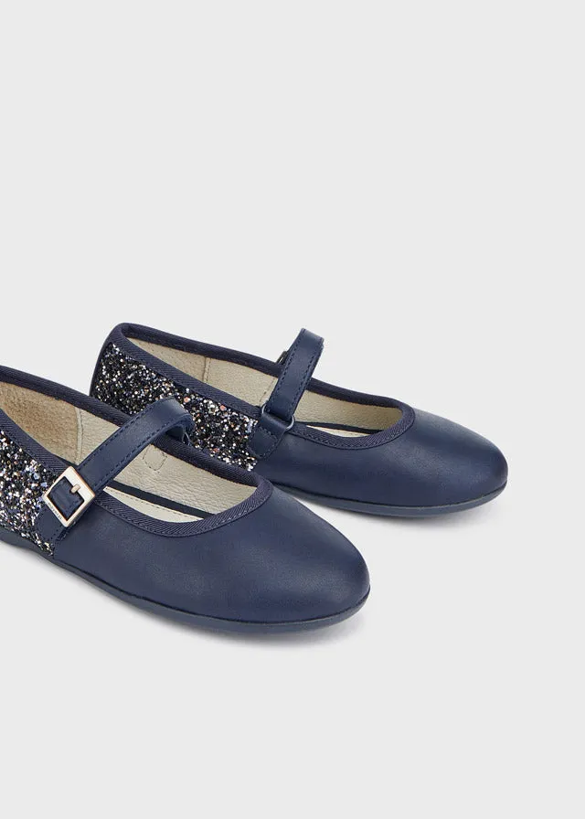 Glitter mary jane for girl - Navy