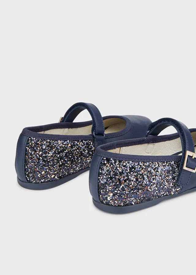 Glitter mary jane for girl - Navy